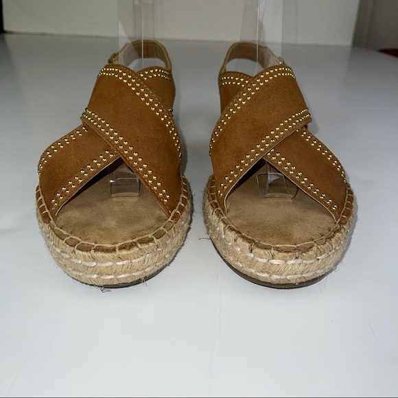 Aerosoles Brown Studded Leather Strappy Espadrille 7.5 - Picture 7 of 14